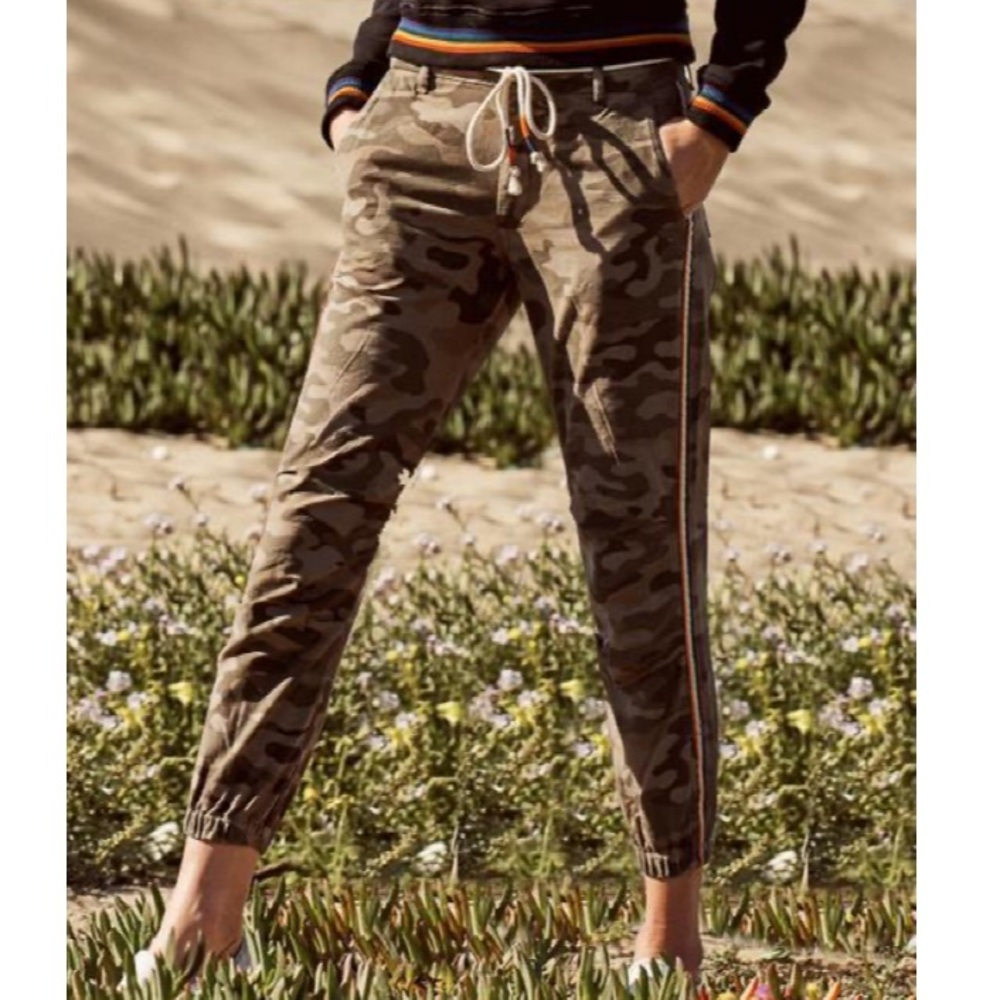 Sundry Camo Jogger Pants with Rainbow Detailing